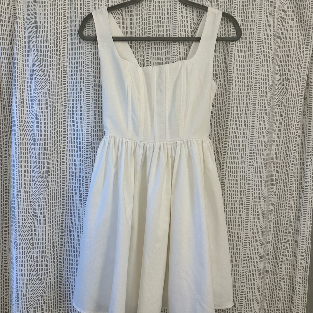 White A-line Mini Dress